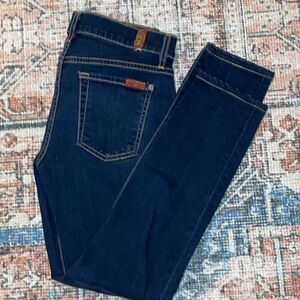 7 For All Mankind The Skinny Jeans Women 25‎ Indigo Excellent Low Rise Stretch